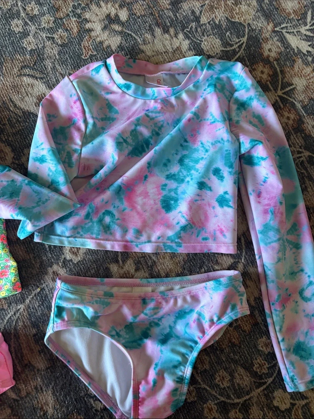 Cat & Jack Kids Swim Rashguard Set - Pink, Aqua & Yellow